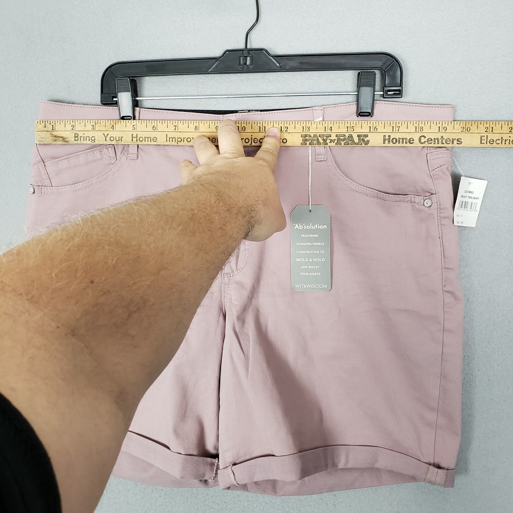 Wit & Wisdom Elastic Waist Denim Shorts Mauve Smokey Twilight Coastal Summer NWT - Picture 4 of 10